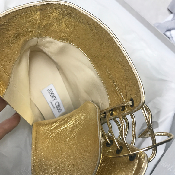 Jimmy Choo Lace Up Lamb Leather Boots/Bootie - Picture 6 of 7